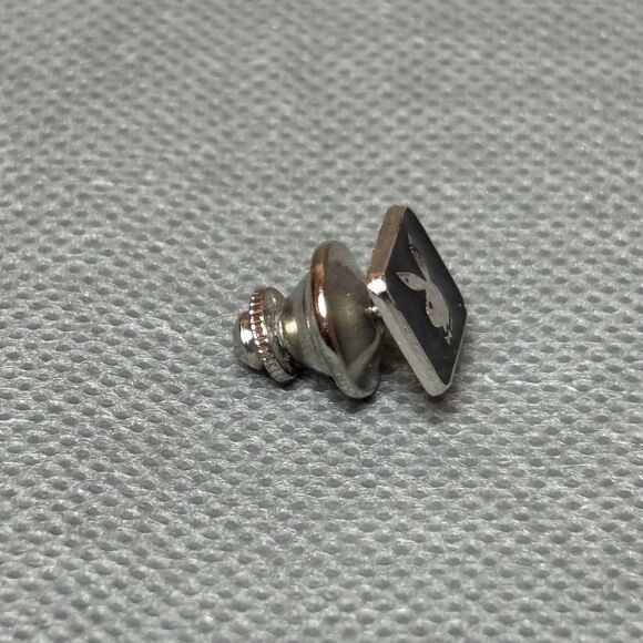 Vintage Playboy Pin Club Member Lapel Pin Tie Tack Silver-Tone Iconic Bunny Logo - Picture 4 of 7